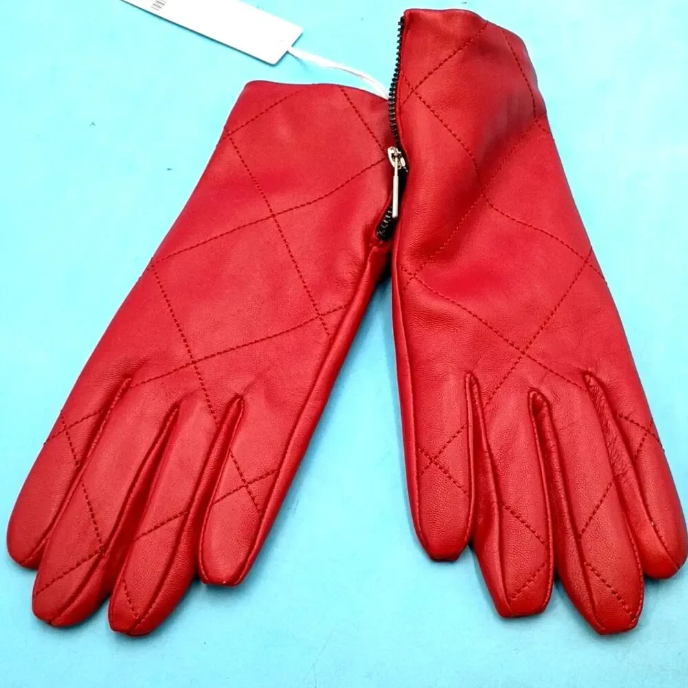 Chico's Red Leather Gloves - Size Small - NWT